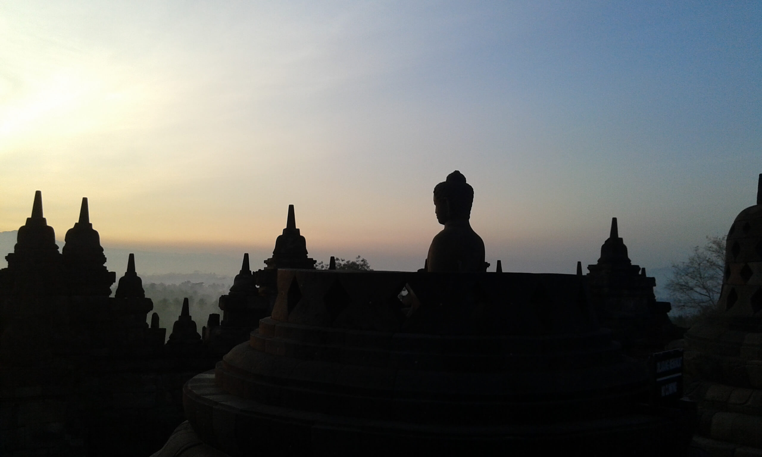 Borobudur temple seen better in the morning