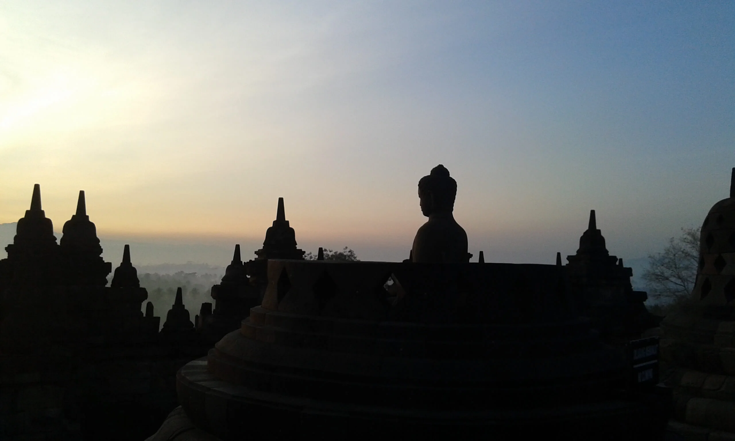 Borobudur temple seen better in the morning