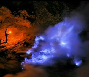 Blue Fire at Ijen crater